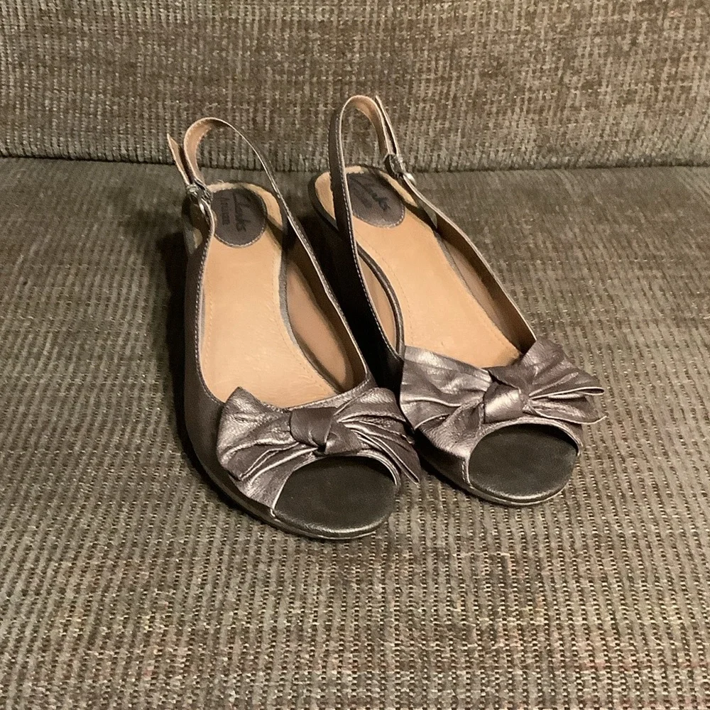 Clark’s bronze cork sling backs, size 8.5M - Picture 1 of 8